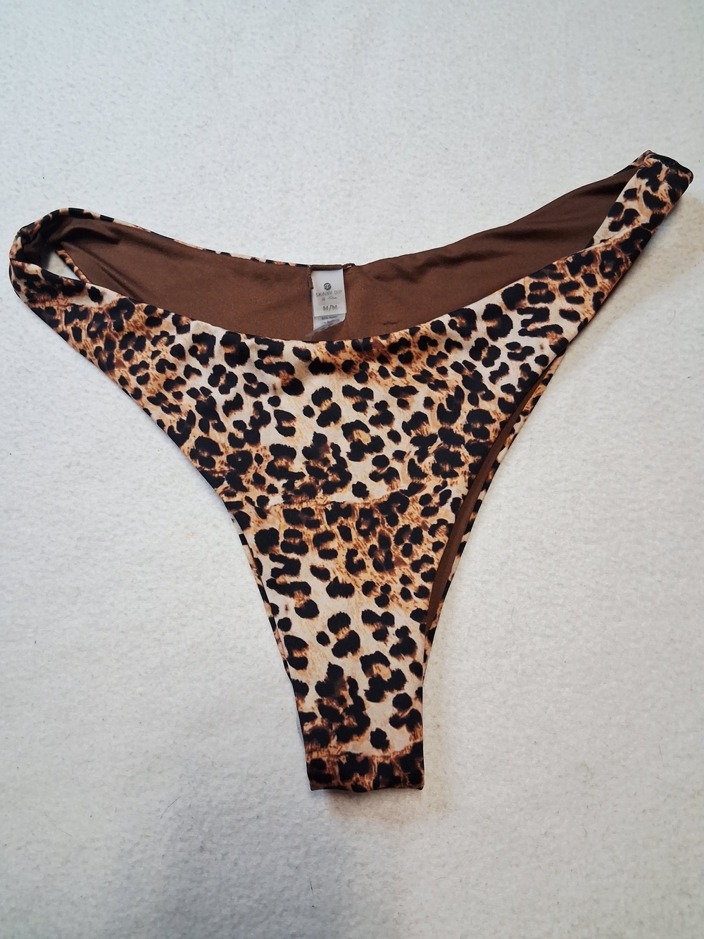 4/20$ Leopard Print Cheeky Bikini Bottom - Brown